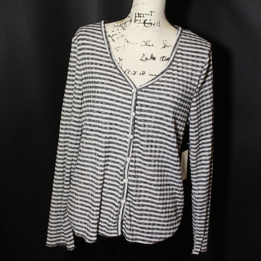 BKK Chance Striped Top Black Long Sleeve